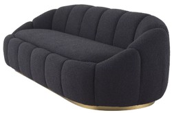 Casa Padrino sofá de lujo negro / latón 230 x 80 x A. 71 cm - Sofá de Salón y Hotel - Muebles de Salón y Hotel - Calidad de Lujo
