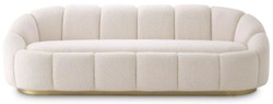 Casa Padrino canapé de luxe crème / laiton 230 x 80 x H. 71 cm - Canapé de Salon & Hôtel - Mobilier de Salon & Hôtel - Collection de Luxe
