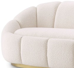 Casa Padrino canapé de luxe crème / laiton 230 x 80 x H. 71 cm - Canapé de Salon & Hôtel - Mobilier de Salon & Hôtel - Collection de Luxe