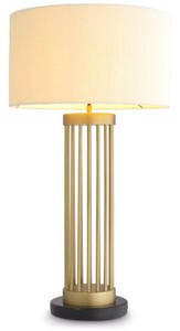 Luxus Designer Tischleuchte mit Marmorsockel Antik Messing Schwarz Weiß Luxury Designer Table Lamp with Marble Base Antique Brass Black White