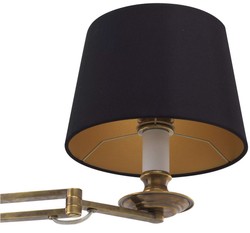 Casa Padrino luxury wall lamp with swivel arm vintage brass / black 22 x 21.5 x H. 27.5 cm - Hotel & Restaurant Light