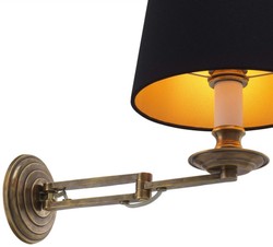 Casa Padrino luxury wall lamp with swivel arm vintage brass / black 22 x 21.5 x H. 27.5 cm - Hotel & Restaurant Light