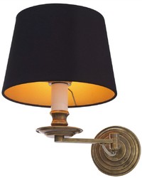 Casa Padrino luxury wall lamp with swivel arm vintage brass / black 22 x 21.5 x H. 27.5 cm - Hotel & Restaurant Light