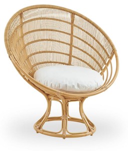 Luxus Garten Terrassen Sessel Naturfarben Weiß Luxury Garden Patio Armchair Natural White