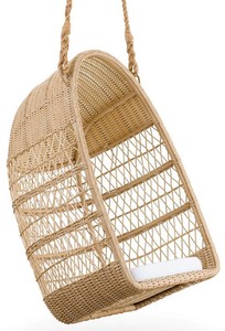 Luxus Outdoor Garten Terrassen Hängesessel Naturfarben Weiß Luxury Outdoor Garden Patio Hanging Chair Natural White