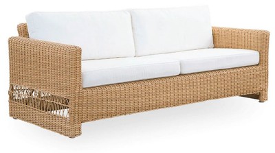 Luxus Outdoor Garten Terrassen Sofa Naturfarben Weiß Luxury Outdoor Garden Patio Sofa Natural White