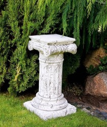 Casa Padrino pilier baroque blanc antique 36 x 36 x H. 70 cm - Magnifique Pilier de Jardin de Style Baroque - Pilier de Décoration de Jardin - Accessoires Décoration Jardin & Terrasse Baroque
