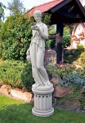 Casa Padrino piedistallo barocco grigio Ø 48 x A. 59 cm - Magnifica piedistallo da giardino in stile barocco - Piedistallo rotonda in pietra decorativa da giardino - Accessori decorativi giardini
