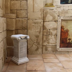Casa Padrino Barock Säule Grau 37 x 38 x H. 71 cm - Prunkvolle Gartensäule im Barockstil - Gartendeko Stein Säule - Barock Garten & Terrassen Deko Accessoires