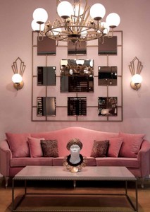 Casa Padrino canapé baroque de luxe en velours rose / gris 280 x 90 x H. 100 cm - Canapé de salon noble avec coussins décoratifs - Mobilier de salon baroque - Qualité de Luxe