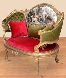 Casa Padrino baroque sofa green / red / multicolored / gold - Handmade living room sofa in baroque style - Baroque living room furniture