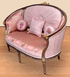 Casa Padrino divano barocco rosa motivo / marrone / oro - Divano da soggiorno fatto a mano in stile barocco - Magnifici mobili da soggiorno barocchi