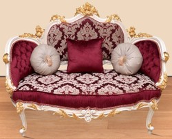 Casa Padrino divano barocco bordeaux rosso / bianco / oro - Divano da soggiorno fatto a mano in stile barocco - Magnifici mobili da soggiorno barocchi