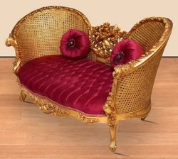 Casa Padrino divano barocco bordeaux rosso / oro - Divano da soggiorno fatto a mano in stile barocco - Magnifici mobili da soggiorno barocchi