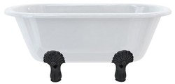 Casa Padrino bañera Art Nouveau de lujo blanco / negro 150 x 75 x A. 63,5 cm - Bañera acrílica retro independiente - Mueble de baño retro