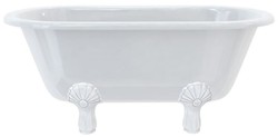 Casa Padrino luxury Art Nouveau bathtub white / white 150 x 75 x H. 63.5 cm - Freestanding retro acrylic bathtub - Retro bathroom furniture