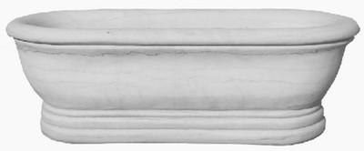Casa Padrino baignoire baroque de luxe blanc 160 x 88 x H. 53 cm - Baignoire autoportante en marbre - Accessoires de salle de bain baroque - Noble & Magnifique