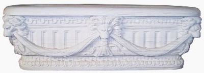 Casa Padrino baignoire baroque de luxe tête de lion blanc 180 cm - Baignoire autoportante en marbre - Accessoires de salle de bain baroque - Noble & Magnifique