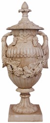 Casa Padrino baroque vase antique beige 38 x 32 x H. 91 cm - Magnificent cast iron flower vase - Baroque garden & terrace decoration vase with lid - Baroque garden & terrace decoration accessories