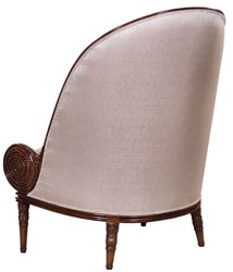 Casa Padrino luxury baroque mahogany armchair silver / dark brown 90 x 83 x H. 119 cm - Living room armchair in baroque style - Baroque Living Room Furniture - Noble & Magnificent