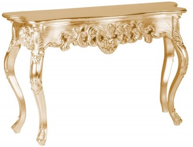 Casa Padrino console baroque or - Table console en bois massif faite à la main avec des décorations nobles - Mobilier Baroque