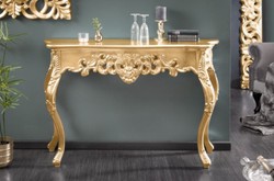 Casa Padrino console baroque or - Table console en bois massif faite à la main avec des décorations nobles - Mobilier Baroque