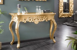 Casa Padrino console baroque or - Table console en bois massif faite à la main avec des décorations nobles - Mobilier Baroque