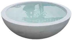 Casa Padrino Baignoire de Luxe Blanc Ø 150 x H. 60 cm - Baignoire Autoportante Ronde en Marbre - Accessoires de Salle de Bain de Luxe en Marbre