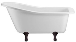 Casa Padrino bañera Art Nouveau de lujo blanco / negro 150 x 75 x A. 78 cm - Bañera acrílica retro independiente - Mueble de baño retro