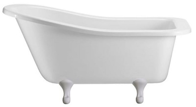 Casa Padrino baignoire Art Nouveau de luxe blanc / blanc 150 x 75 x H. 78 cm - Baignoire îlot rétro en acrylique - Mobilier de salle de bain rétro