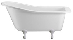 Casa Padrino vasca da bagno Art Nouveau di lusso bianco / bianco 150 x 75 x A. 78 cm - Vasca da bagno indipendente retrò in acrilico - Mobili da bagno retrò