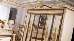 Luxus Barock Schlafzimmerschrank Kleiderschrank Weiß Beige Braun Gold Luxury Baroque Bedroom Cabinet Wardrobe White Beige Brown Gold