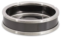 Casa Padrino posacenere di lusso argento / nero Ø 18 x A. 5 cm - Posacenere tondo in ottone - Accessori Decorativi - Qualità di Lusso