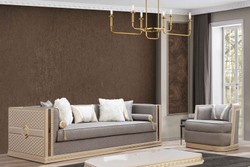 Casa Padrino Luxury Art Deco Armchair Silver / Cream / Gold - Handmade Living Room Armchair - Art Deco Living Room Furniture
