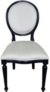Barock Esszimmerstuhl Küchenstuhl Creme Schwarz Baroque Dining Chair Kitchen Chair Cream Black