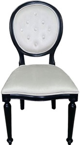 Barock Esszimmerstuhl Küchenstuhl Creme Schwarz Baroque Dining Chair Kitchen Chair Cream Black