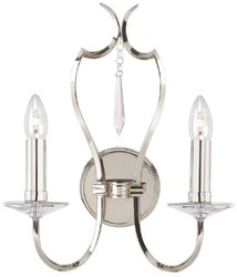 Casa Padrino lampada da parete doppia Art Nouveau argento 36 x 19 x A. 41 cm - Elegante lampada da parete per hotel e ristoranti - Lampade da Parete Barocco e Art Nouveau