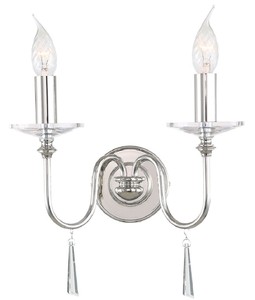 Casa Padrino lámpara de pared doble Art Nouveau plata 30 x 16,5 x A. 23 cm - Lámpara de pared elegante para hotel y restaurante - Lámparas de Pared Barrocos y Art Nouveau
