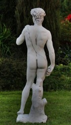 Casa Padrino Art Nouveau Garden Decoration Sculpture Gray 33 x 32 x H. 120 cm - Elegant Garden Decoration Stone Figure - Baroque & Art Nouveau Garden Decoration Accessories