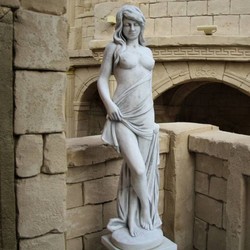 Casa Padrino Escultura de Decoración de Jardín Art Nouveau Mujer Gris A. 150 cm - Elegante Decoración de Jardín Figura - Accesorios de Decoración de Jardín Barrocos y Art Nouveau