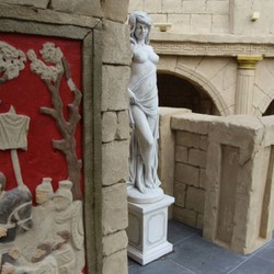 Casa Padrino Escultura de Decoración de Jardín Art Nouveau Mujer Gris A. 150 cm - Elegante Decoración de Jardín Figura - Accesorios de Decoración de Jardín Barrocos y Art Nouveau