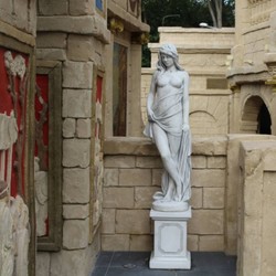 Casa Padrino Escultura de Decoración de Jardín Art Nouveau Mujer Gris A. 150 cm - Elegante Decoración de Jardín Figura - Accesorios de Decoración de Jardín Barrocos y Art Nouveau