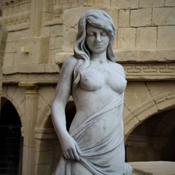 Casa Padrino Escultura de Decoración de Jardín Art Nouveau Mujer Gris A. 150 cm - Elegante Decoración de Jardín Figura - Accesorios de Decoración de Jardín Barrocos y Art Nouveau