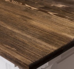 Casa Padrino barra de bar de estilo campestre blanco / marrón oscuro 191 x 68 x A. 95 cm - Mesa de bar de madera maciza - Muebles de bar de madera maciza en estilo campestre