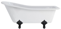 Casa Padrino luxury Art Nouveau bathtub white / black 169 x 73 x H. 77 cm - Freestanding retro acrylic bathtub - Retro bathroom furniture
