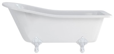 Casa Padrino baignoire Art Nouveau de luxe blanc / blanc 169 x 73 x H. 77 cm - Baignoire îlot rétro en acrylique - Mobilier de salle de bain rétro