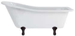 Casa Padrino bañera Art Nouveau de lujo blanco / negro 169 x 73 x A. 77 cm - Bañera acrílica retro independiente - Muebles de baño retro nostálgicos