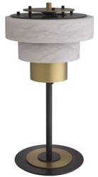Casa Padrino luxury table lamp antique brass / alabaster Ø 35 x H. 66.5 cm - Round metal desk lamp with alabaster lampshades - Luxury Collection