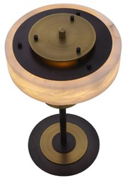 Casa Padrino luxury table lamp antique brass / alabaster Ø 35 x H. 66.5 cm - Round metal desk lamp with alabaster lampshades - Luxury Collection
