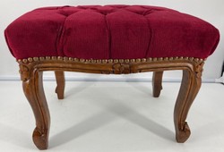 Casa Padrino taburete barroco rojo burdeos / marrón - Taburete de estilo antiguo hecho a mano con pedrería - Muebles de estilo barroco